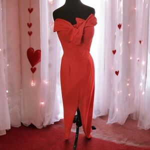 bebe Strapless Red Jumpsuit Sz 8